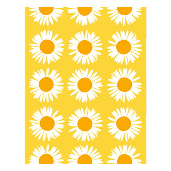 Marimekko Auringonkukka kangas, keltainen - valkoinen