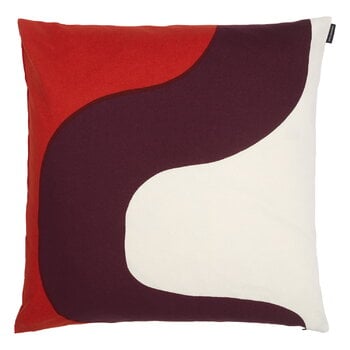 Housses de coussin, Housse de coussin Seireeni, 50 x 50 cm, coton - bordeaux - rouge, Naturel