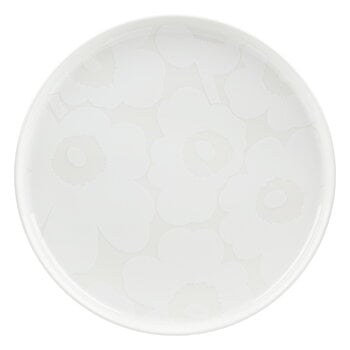 Marimekko Oiva - Unikko plate, 25 cm, off-white - white