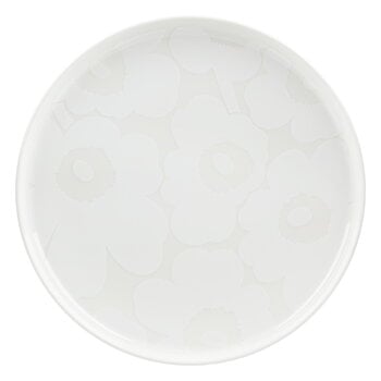 Marimekko Oiva - Unikko plate, 25 cm, off-white - white, product image