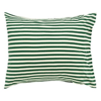 Pillowcases, Tasaraita pillowcase, 50 x 60 cm, off-white - dark green, White