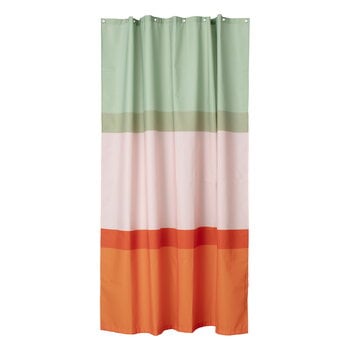 Shower curtains, Hennika shower curtain, orange - light pink - sage, Multicolour