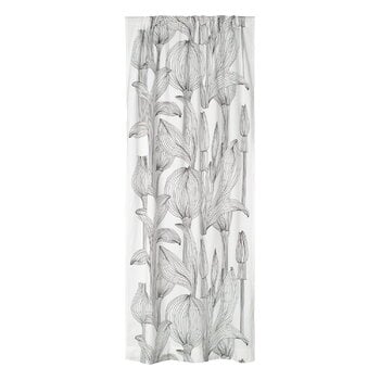 Curtains, Kukat puhkeavat curtain, 135 x 245 cm, white - black, White