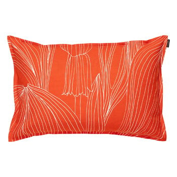 Cushion covers, Kukat puhkeavat cushion cover, 40 x 60 cm, tomato - white, Red