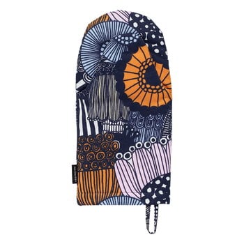 Marimekko Siirtolapuutarha uunikinnas, valkoinen-vaaleankeltainen-oranssi-vaa.sininen, tuotekuva