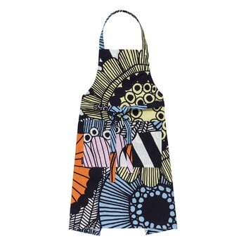 Aprons, Siirtolapuutarha apron, white - light yellow - orange - light blue, Multicolour