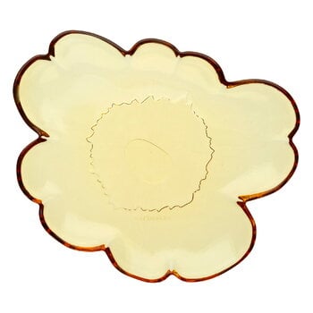 Marimekko Unikko glass plate, 20 cm, clear | Finnish Design Shop