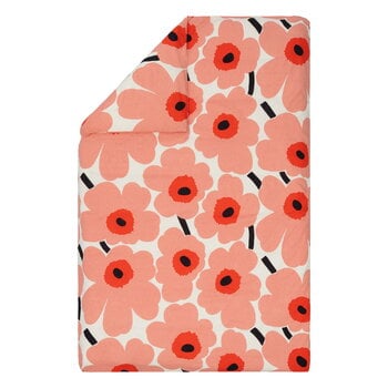Marimekko Unikko duvet cover, 135-140x200 cm, off-white-coral