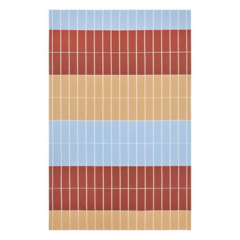 Marimekko Tiiliskivi pöytäliina, 156 x 250 cm, beige - v.sininen - punarus