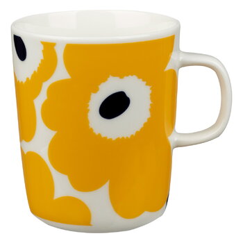 Marimekko Oiva - Unikko muki, 2,5 dl, valkoinen - keltainen - t.sininen