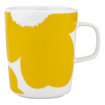Marimekko Oiva - Iso Unikko mug, 2,5 dl, white - spring yellow