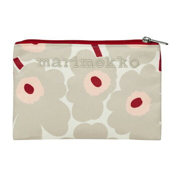 Toiletry & makeup bags, Kaika Mini Unikko pouch, powder - light grey - pink - dark cherry, Beige