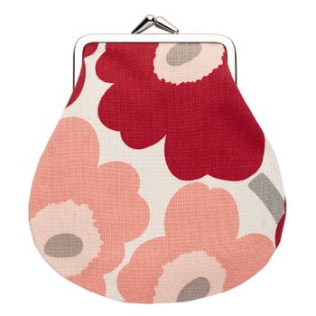 Marimekko Pochette Mini Unikko Pieni Kukkaro, rose - sable - cerise foncé