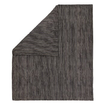 Bettbezüge, Piccolo Bettbezug, 240 x 220 cm, schwarz - naturweiß, Schwarz