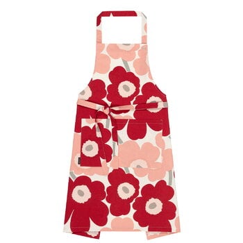 Marimekko Pieni Unikko apron, cotton - dark cherry - rose, product image