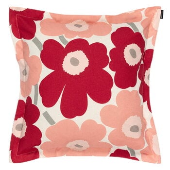 Cushion covers, Pieni Unikko cushion cover, 50 x 50 cm, cotton - dark cherry - rose, Red