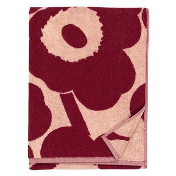 Marimekko Asciugamano Unikko, 70 x 150 cm, rosa - ciliegia scuro