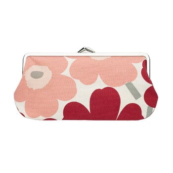 Marimekko Mini Unikko Silmälasikukkaro Täschchen, rosa - sand - dunkelkirsch