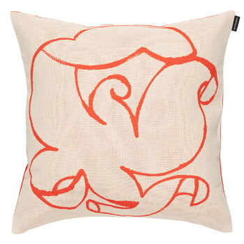 Cushion covers, Pistilla cushion cover, 50 x 50 cm, off-white - tomato, Beige