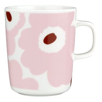 Cups & mugs, Oiva - Unikko mug, 2,5 dl, white - light pink - chestnut, White