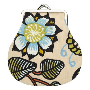 Marimekko Tiara pieni kukkaro, hiekka - lämmin oranssi - vihreä, tuotekuva