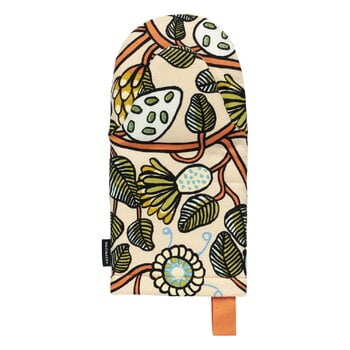 Marimekko Tiara uunikinnas, hiekka - lämmin oranssi - vihreä, tuotekuva