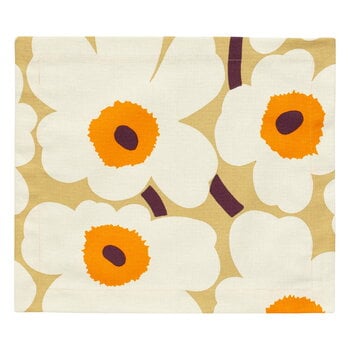 Marimekko Unikko kangastabletti, 35 x 40 cm, karamelli - kerma - lämmin oranssi, tuotekuva