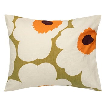 Marimekko Unikko tyynyliina, 50 x 60 cm, karamelli - kerma - lämmin oranssi, tuotekuva