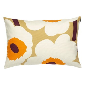 Marimekko Fodera per cuscino Unikko, 40 x 60 cm, caramello - crema-arancione, immagine prodotto