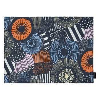 Marimekko Siirtolapuutarha fabric placemat, white-light yellow-orange-light blue, product image