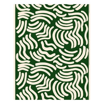 Tessuti Marimekko, Tessuto in cotone panama Hyräily, verde - cotone, Bianco
