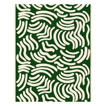 Tissus Marimekko, Tissu en coton Panama Hyräily, vert - coton, Blanc