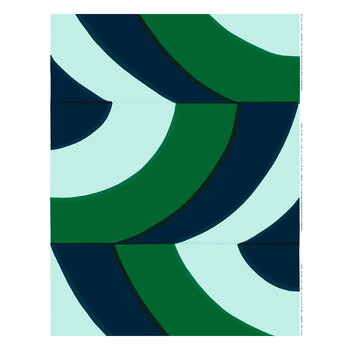 Marimekko Savanni paksu puuvillakangas, vihreä - tummansininen - minttu