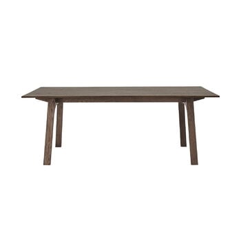 Tables de salle à manger, Table extensible Earnest, 205 x 100 cm, chêne huilé foncé, Marron