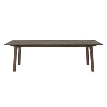 Tables de salle à manger, Table extensible Earnest, 260 x 100 cm, chêne huilé foncé, Marron