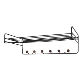 Wall coat racks, Bill hat rack, black - walnut stained ash, Black