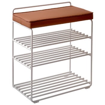 Shoe racks, Lower East Seat shelf, white - cognac, White