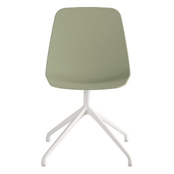 Office chairs, Maarten chair, pyramid swivel base, white - dusty green, White