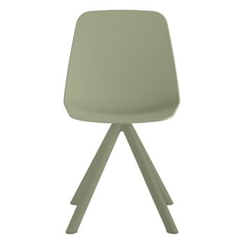 Viccarbe Maarten chair, metal swivel base, dusty green