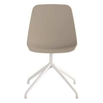 Viccarbe Chaise Maarten, base pivotante pyramidale, blanc - taupe