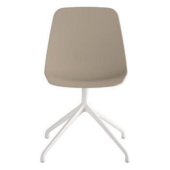 Viccarbe Maarten chair, pyramid swivel base, white - taupe, product image