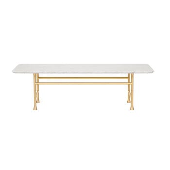 Basta Forte table, rectangular, Carrara white - brass