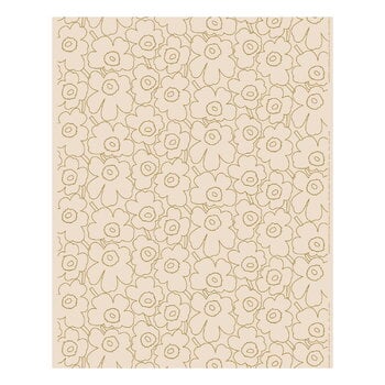 Marimekko Pieni Piirto Unikko cotton-linen fabric, linen - gold