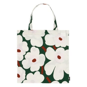 Marimekko Unikko tote bag, dark green - off-white - pink - reddish brown, product image