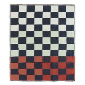 Blankets, Kukko ja Kana throw, 130x170 cm, off-wh. - d. blue - orange red, Multicolour