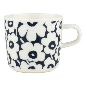 Cups & mugs, Oiva - Pikkuinen Unikko coffee cup, 2 dl, white - dark blue, White