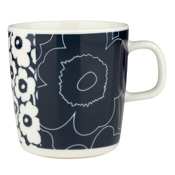 Tazze, Tazza Oiva - Unikko Kollaasi, 4 dl, bianco - blu scuro, Bianco