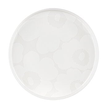 Marimekko Assiette Oiva - Unikko, 20 cm, blanc cassé - blanc