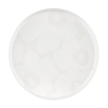 Marimekko Oiva - Unikko plate, 20 cm, off-white - white