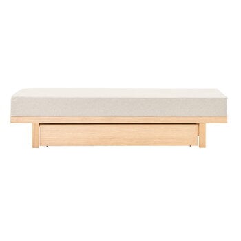 Matri Daybed patjalla ja vuodevaatelaatikolla, saarni - Wooly 2256 ivory melange, tuotekuva